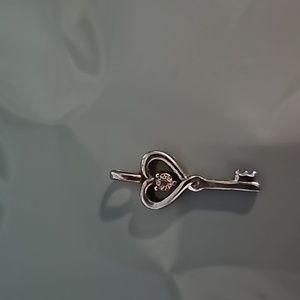 Sterling silver heart/key charm